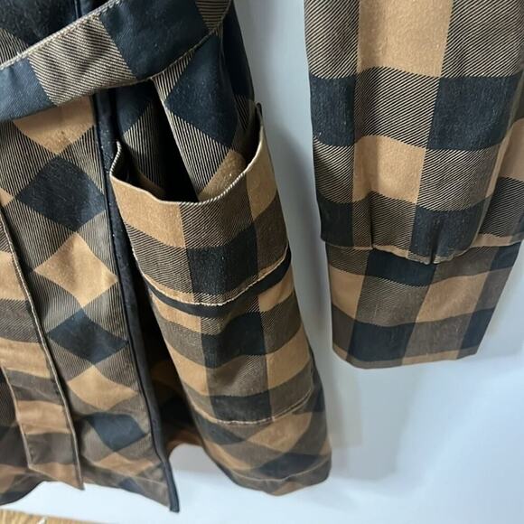 VERO MODA FABIOLA PLAID TRENCH BELTED COAT JACKET SIZE M - Picture 6 of 12